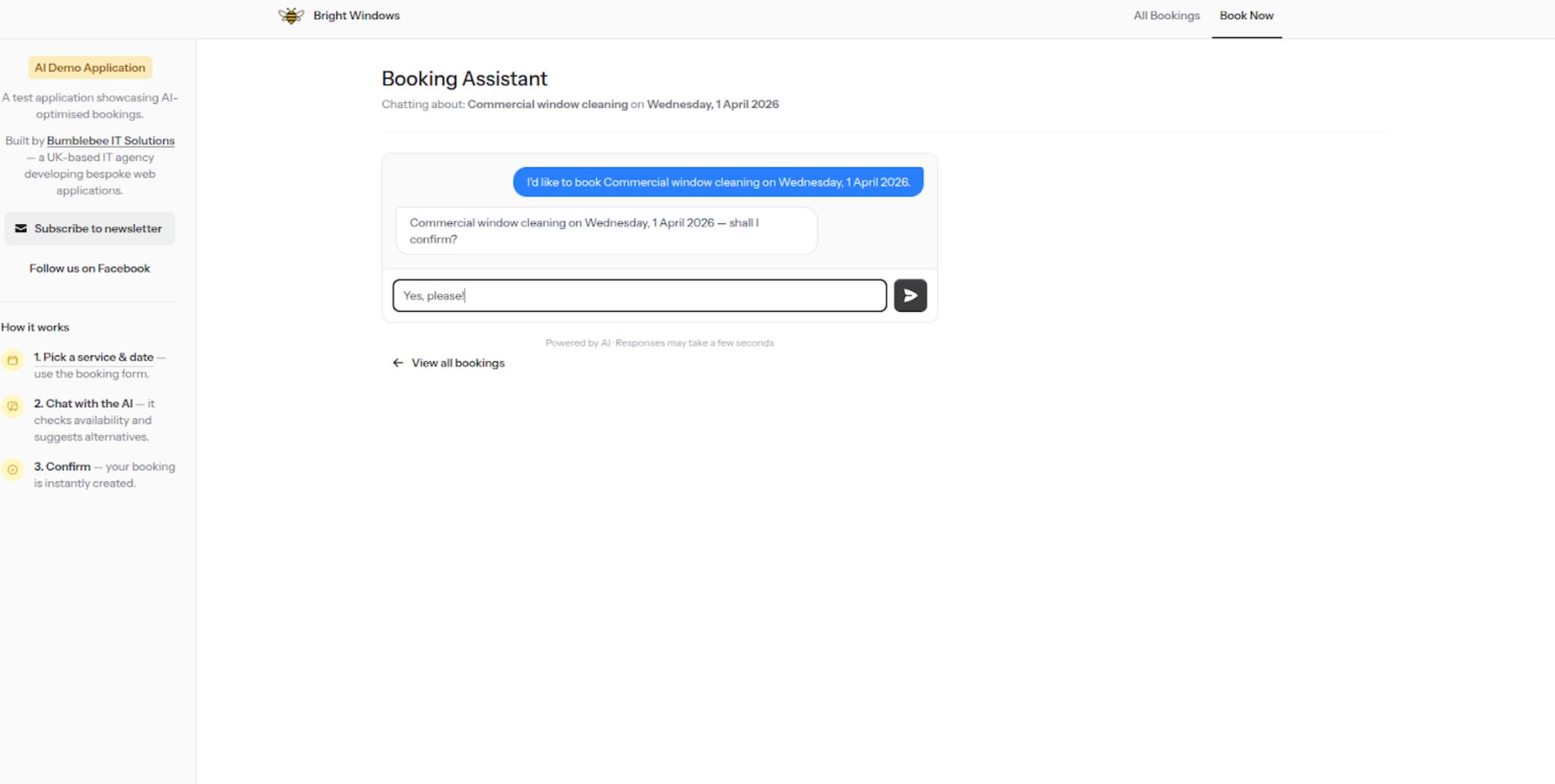 chatting with assistant