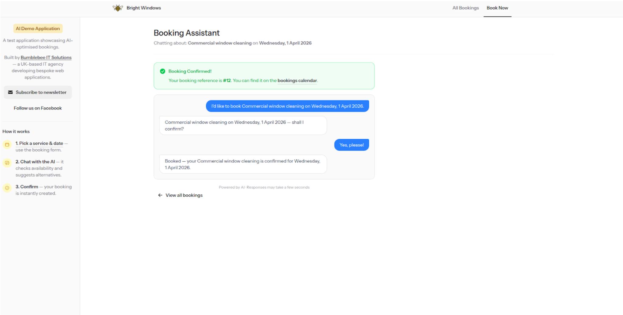 completing a booking